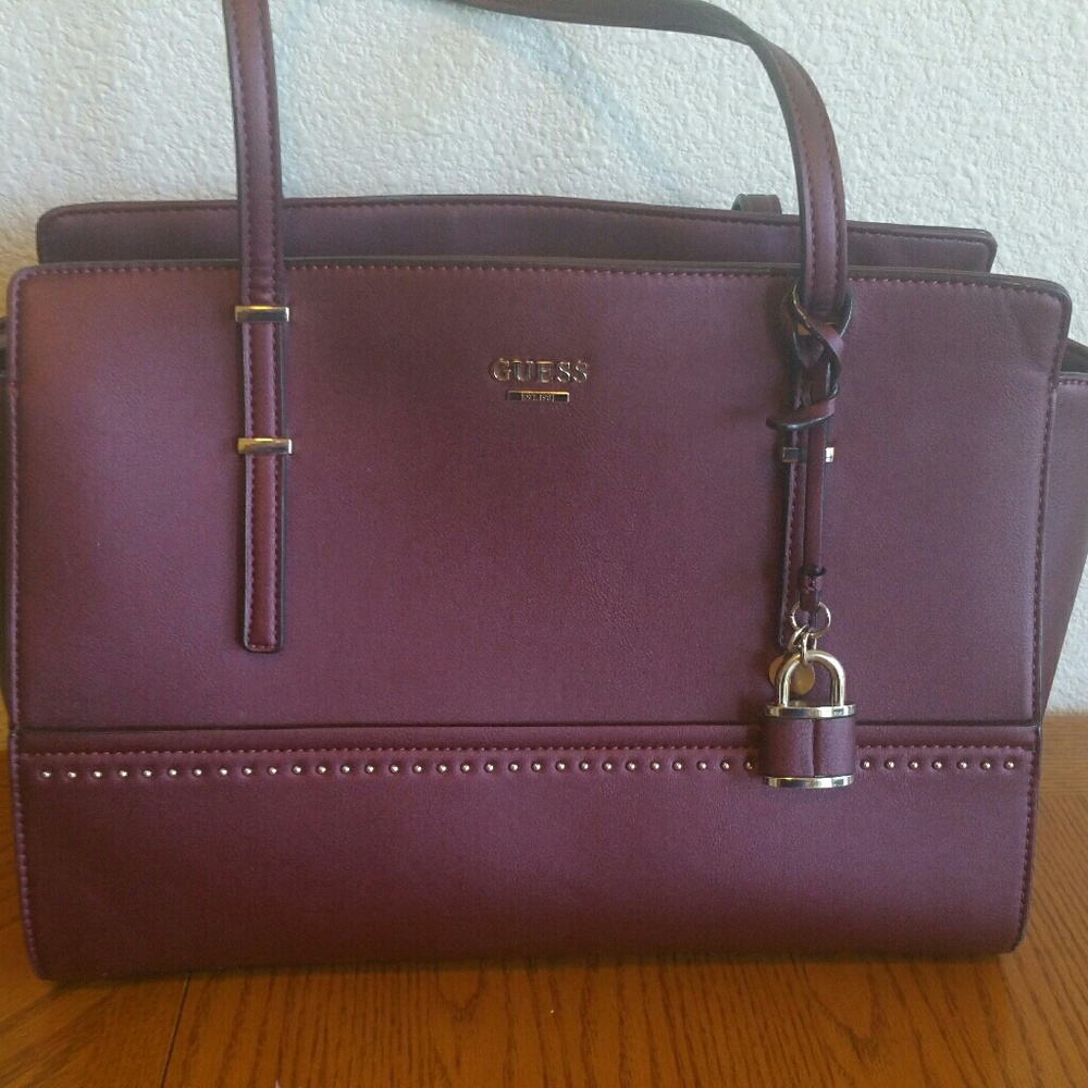 Beautiful wine colored Guess handbag